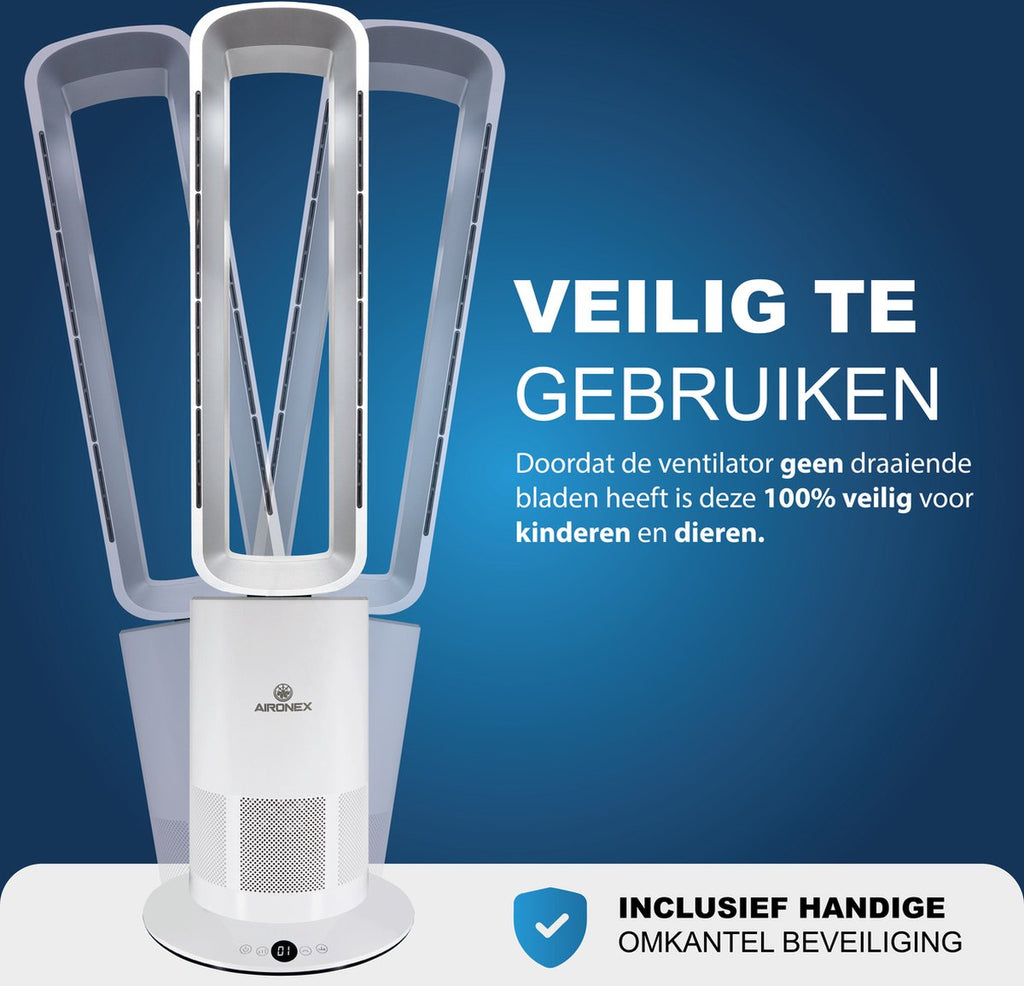 Aironex Bladloze Ventilator - Energiezuinige Luchtkoeler