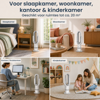 Bladeless Fan Swing Wit - Verkoelen en Verwarmen