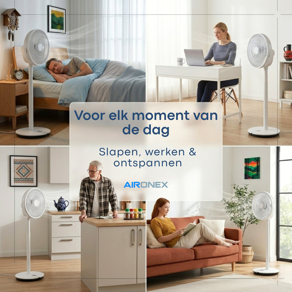 Aironex Ventilator - Stille Statiefventilator met 26 snelheden