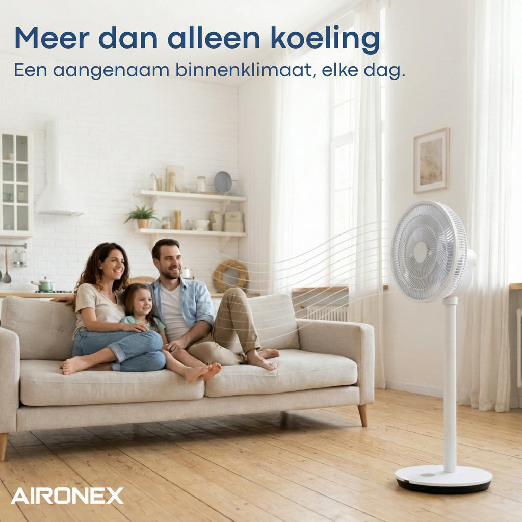 Aironex Ventilator - Stille Statiefventilator met 26 snelheden