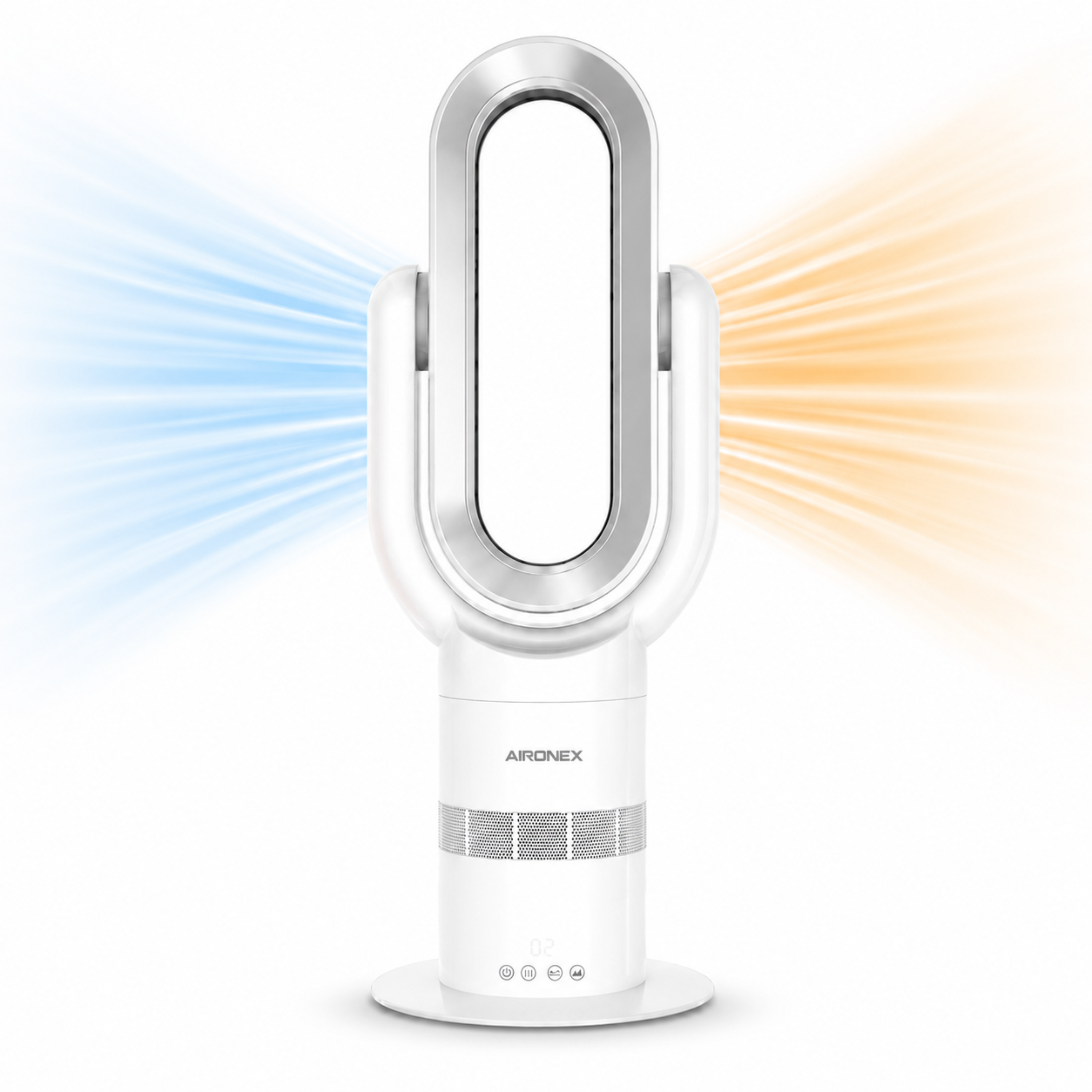Bladeless Fan Swing Wit - Verkoelen en Verwarmen