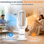 Bladeless Fan Swing Wit - Verkoelen en Verwarmen
