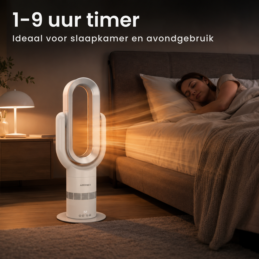 Bladeless Fan Swing Wit - Verkoelen en Verwarmen