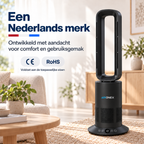Bladloze Ventilator Zwart - Verwarmen en Verkoelen- Met Wifi