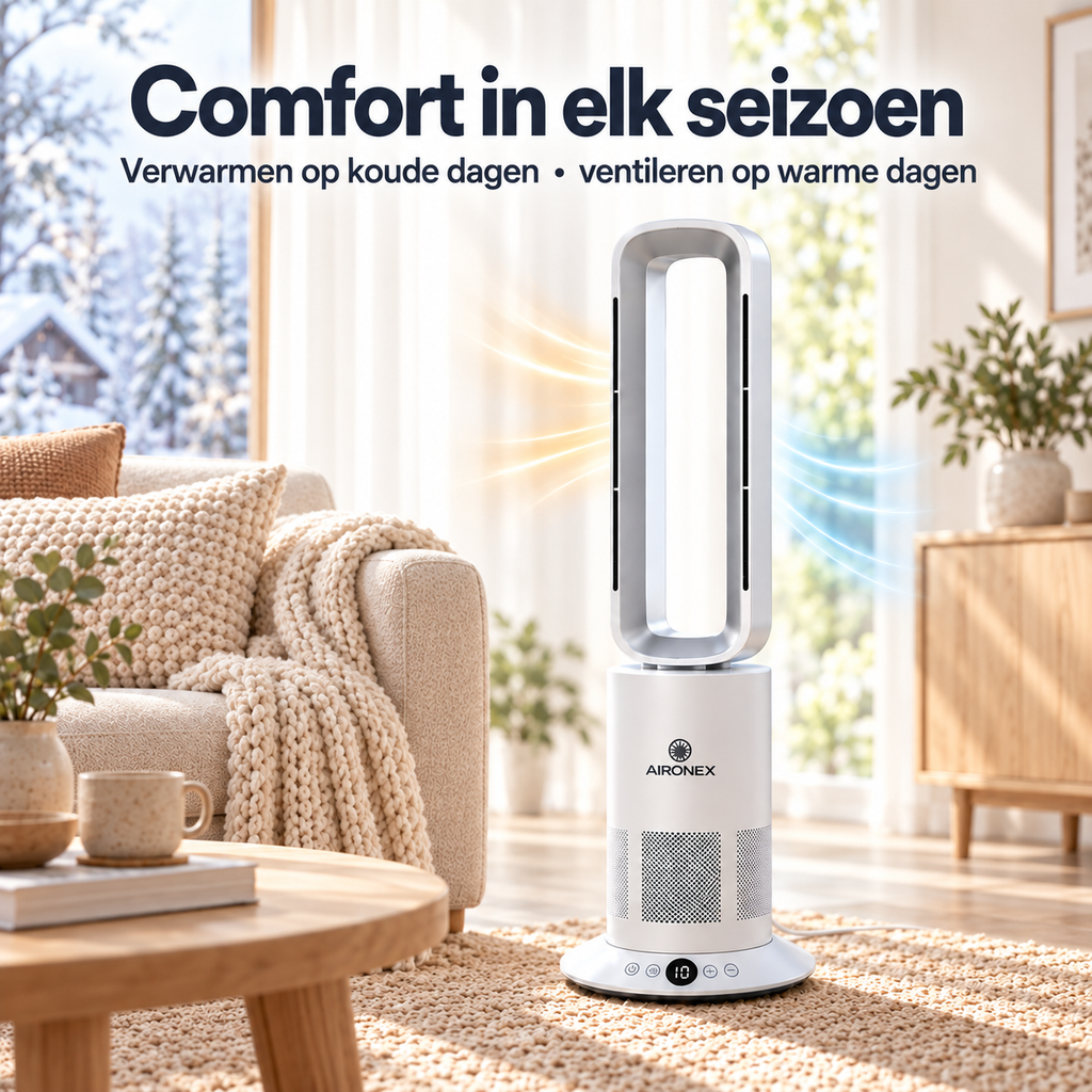 Aironex Bladloze Ventilator - Energiezuinige Luchtkoeler - Met Wifi